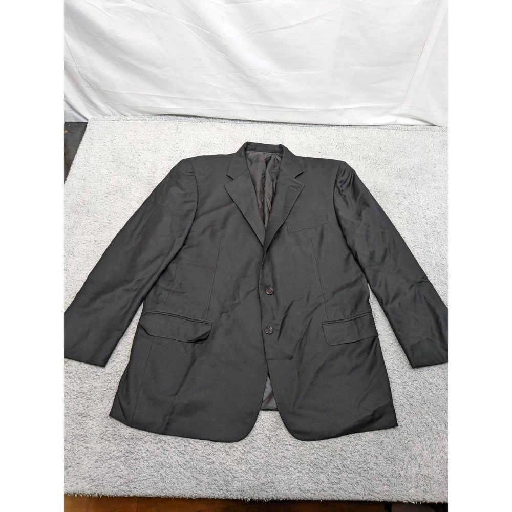 Ermenegildo Zegna Barneys Blazer 44R Super 100's Wool‎ Black Sport Coat Italy
